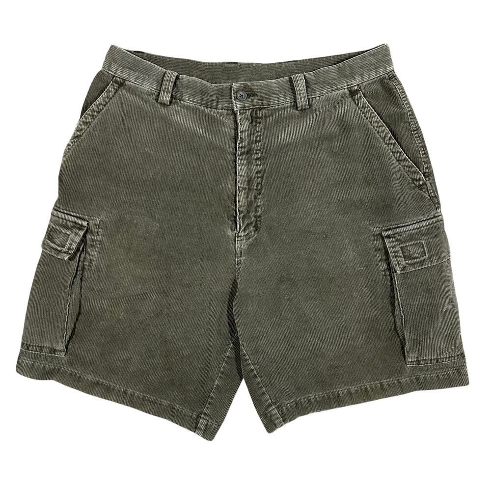 Vintage 90s Green Corduroy Shorts 33 Waist North Crest Gorpcore Outdoors